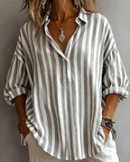 Nora | Loose-fitting striped blouse with collar