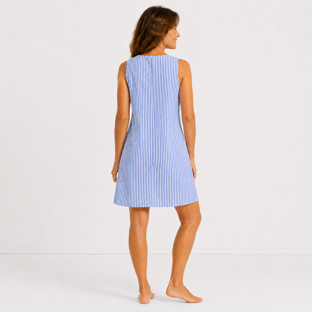 Isabeau – Striped Sleeveless Dress with Straps