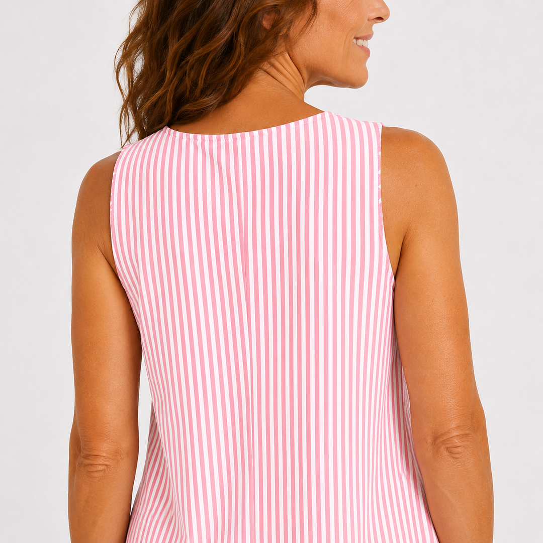 Isabeau – Striped Sleeveless Dress with Straps