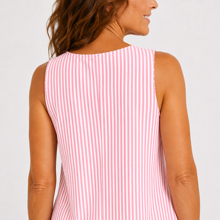 Isabeau – Striped Sleeveless Dress with Straps