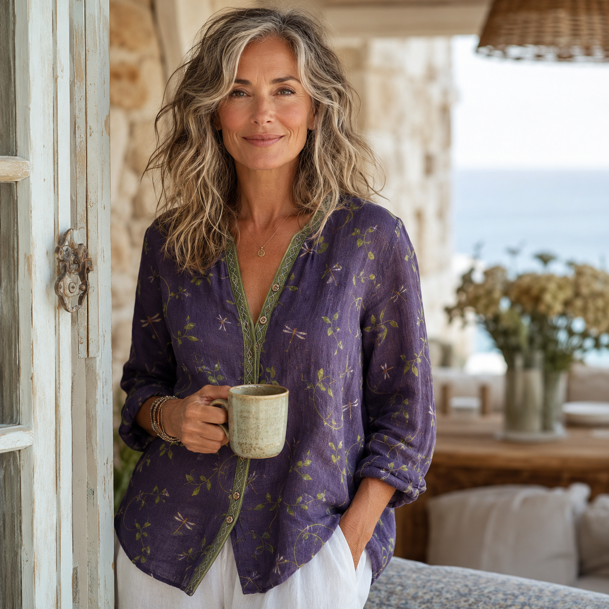 Wena™ | Women's Long Sleeve Button-Down Blouse