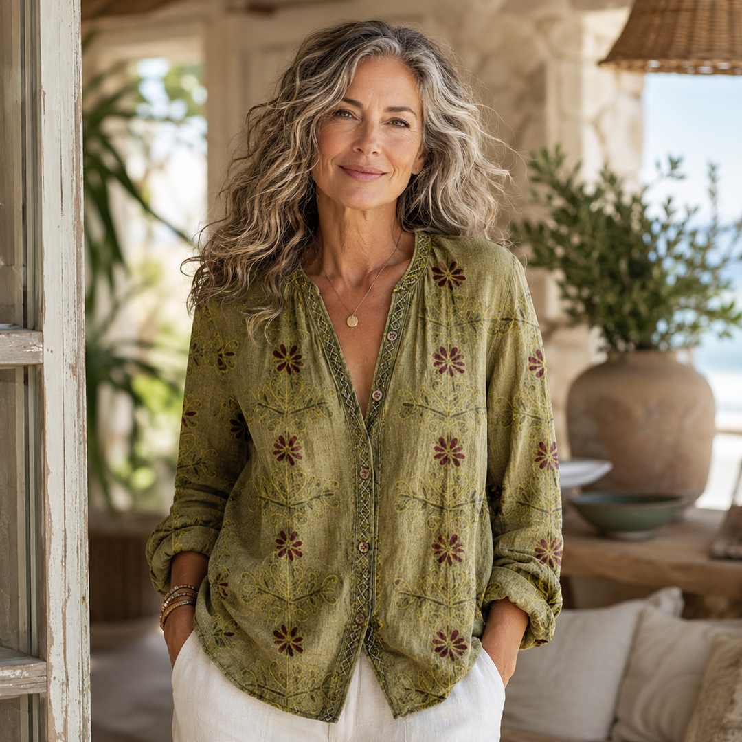 Wena™ | Women's Long Sleeve Button-Down Blouse