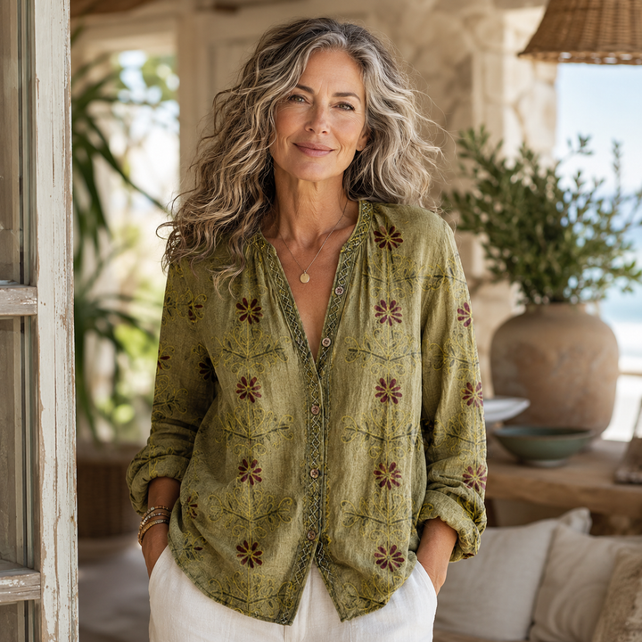 Wena™ | Women's Long Sleeve Button-Down Blouse