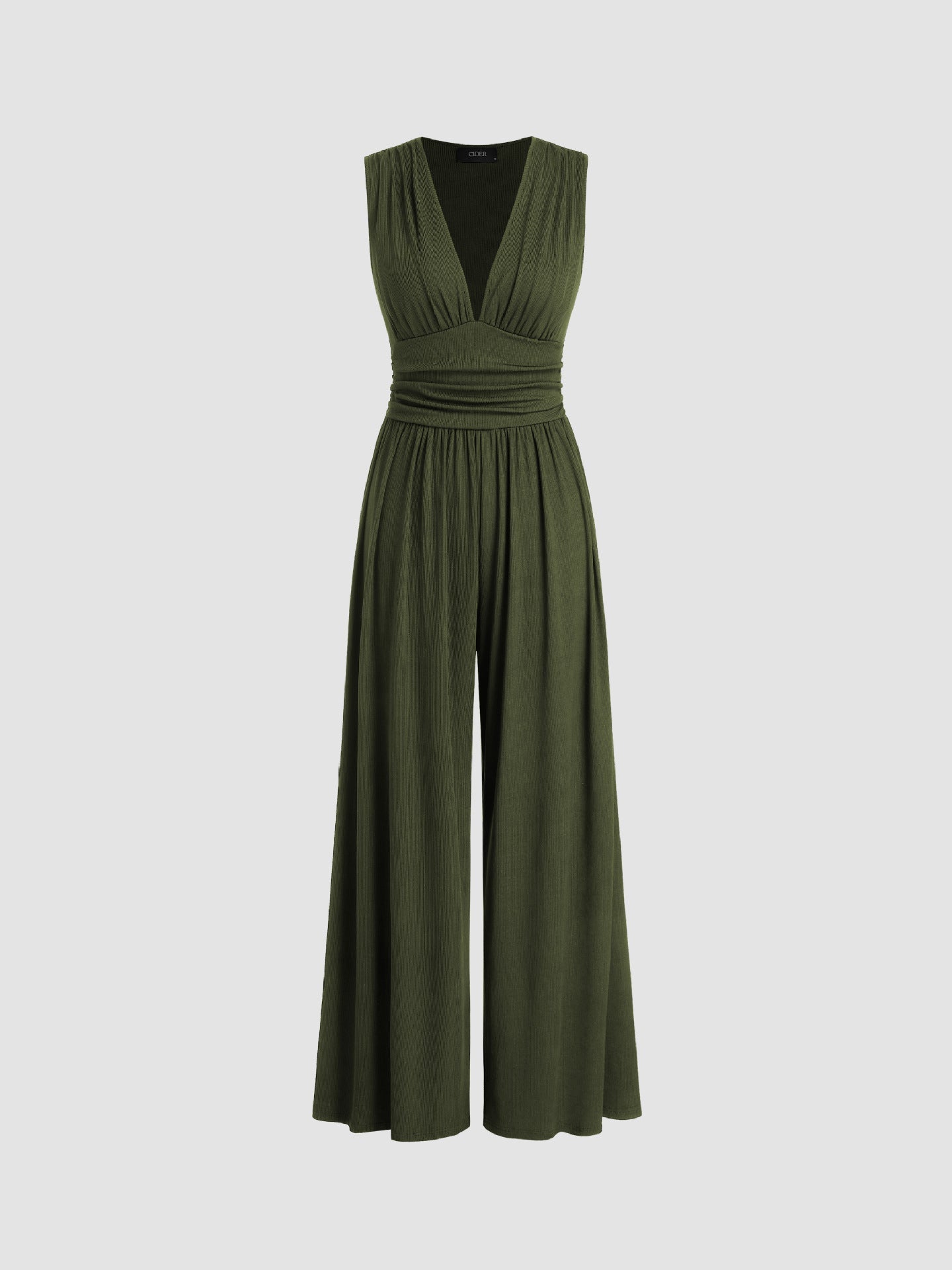 V-Neck Elegant Wide-Leg Jumpsuit