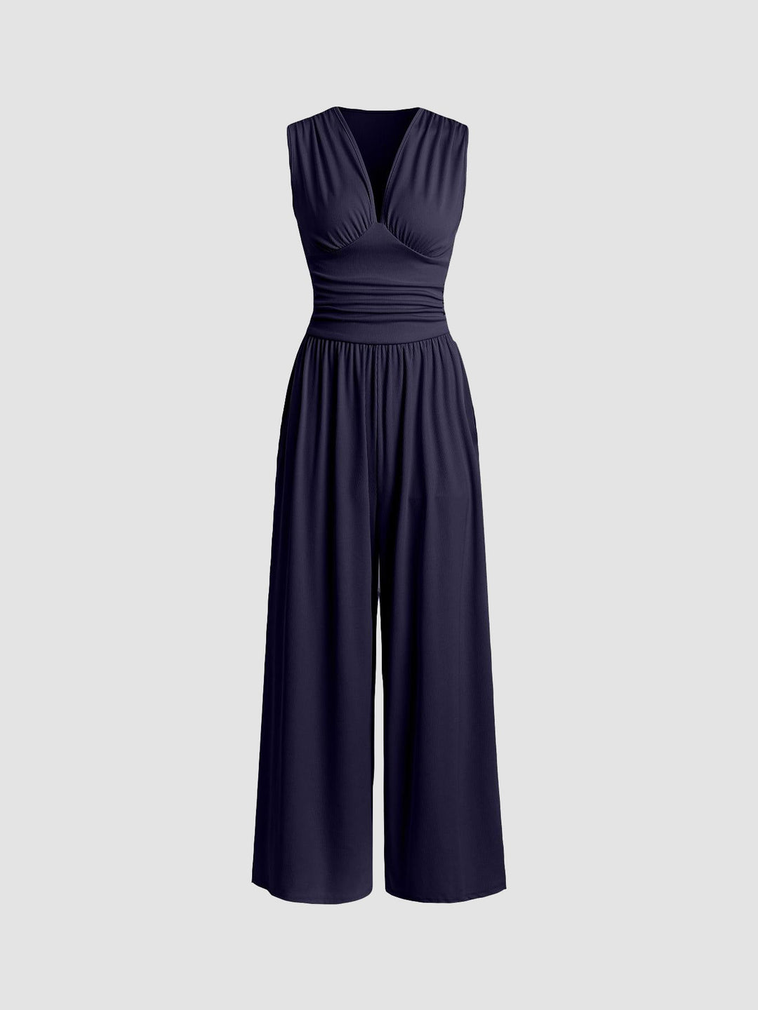 V-Neck Elegant Wide-Leg Jumpsuit