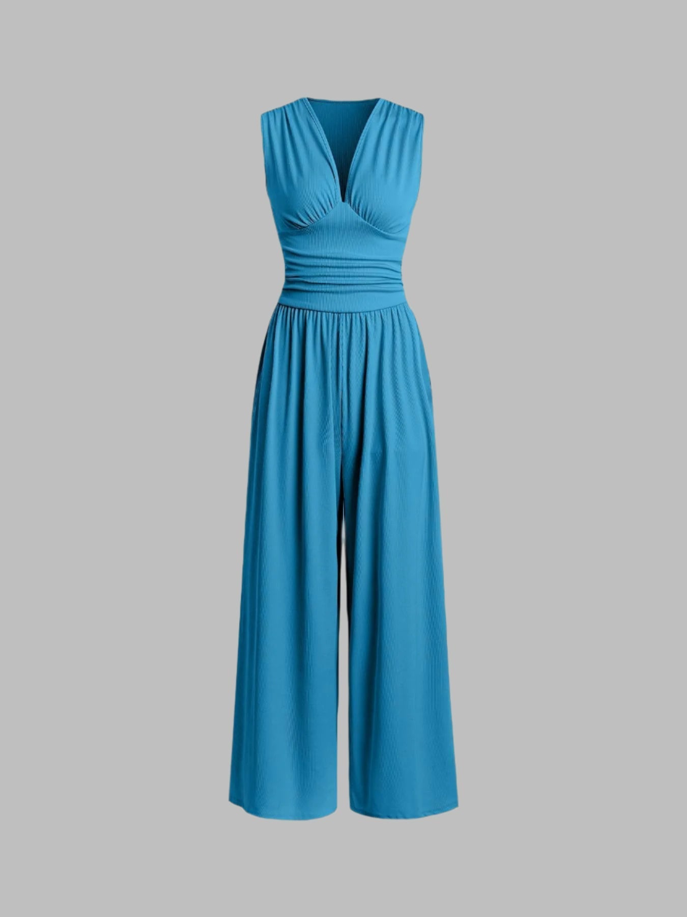 V-Neck Elegant Wide-Leg Jumpsuit