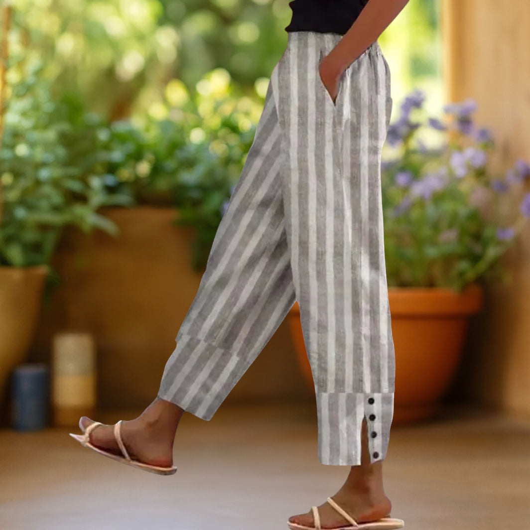 Sylvia | Comfortable Striped Wide-Leg Trousers