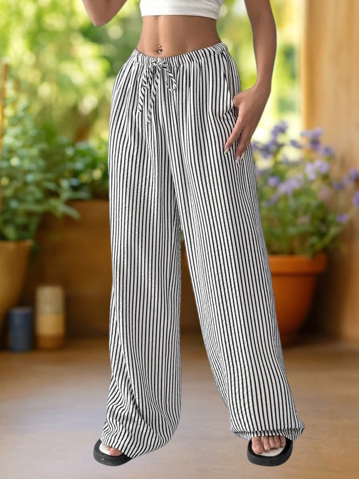 Reily | Comfortable Striped Floor-Length Trousers