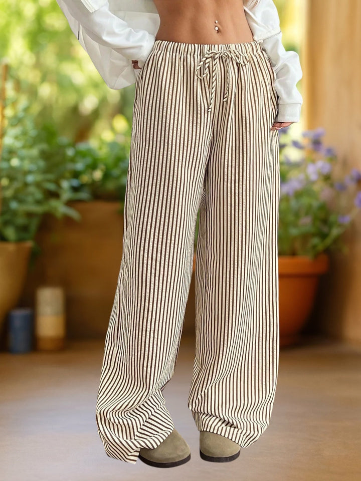 Reily | Comfortable Striped Floor-Length Trousers