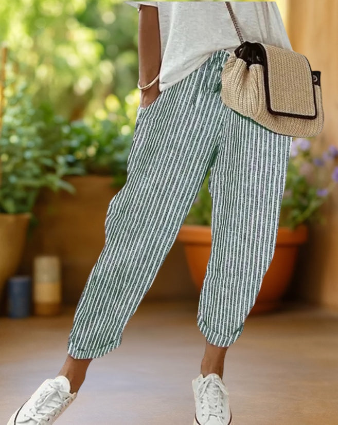 Marlyn | Relaxed Striped Drawstring Pants