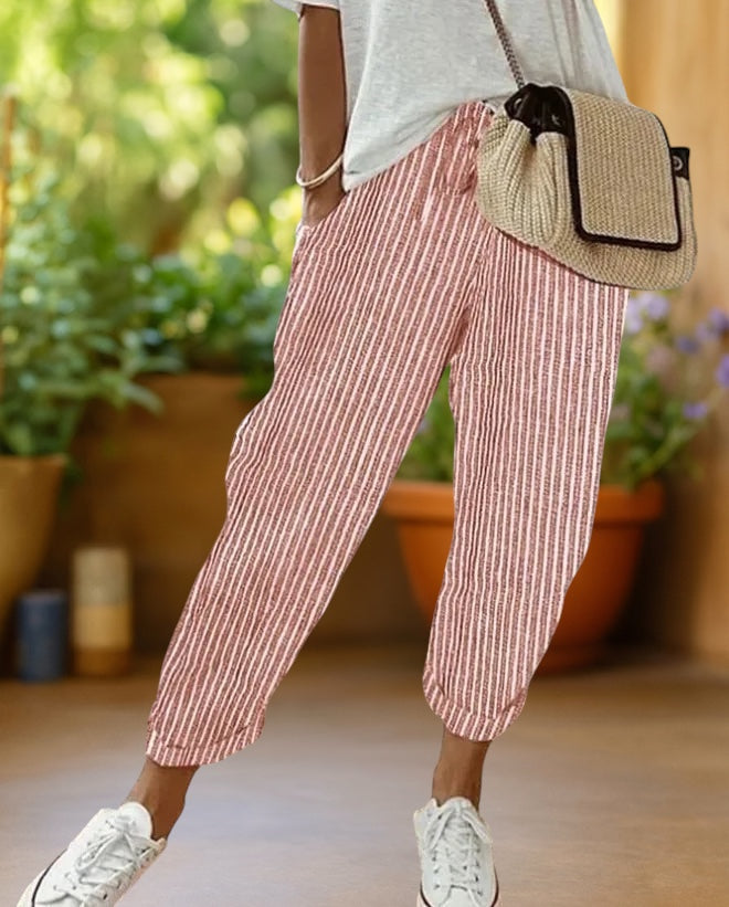 Marlyn | Relaxed Striped Drawstring Pants