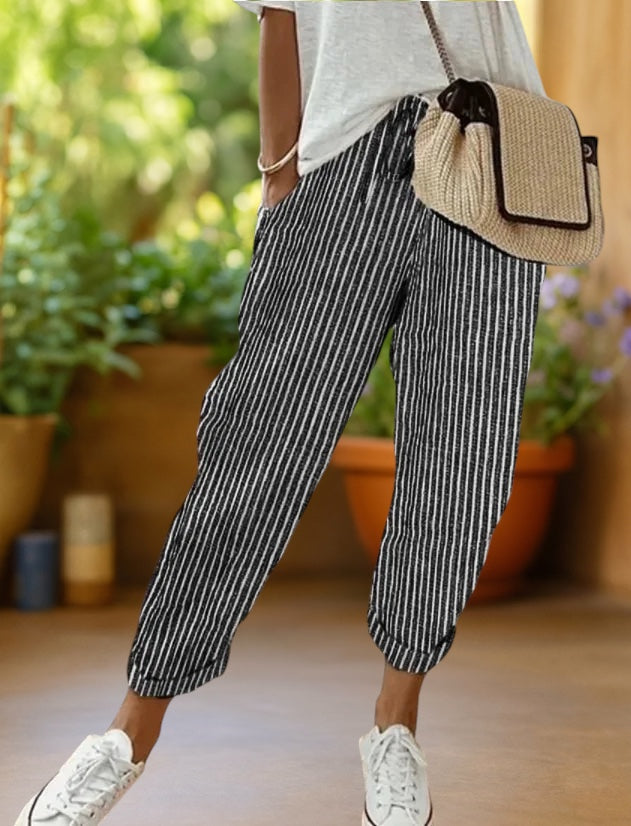 Marlyn | Relaxed Striped Drawstring Pants