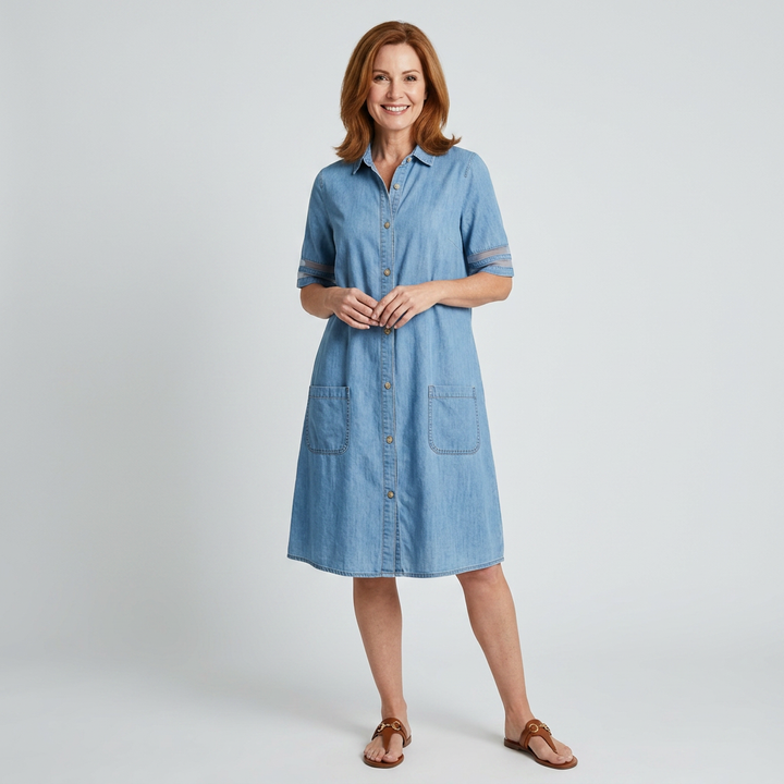 Brittany | Figure Flattering Denim Dress