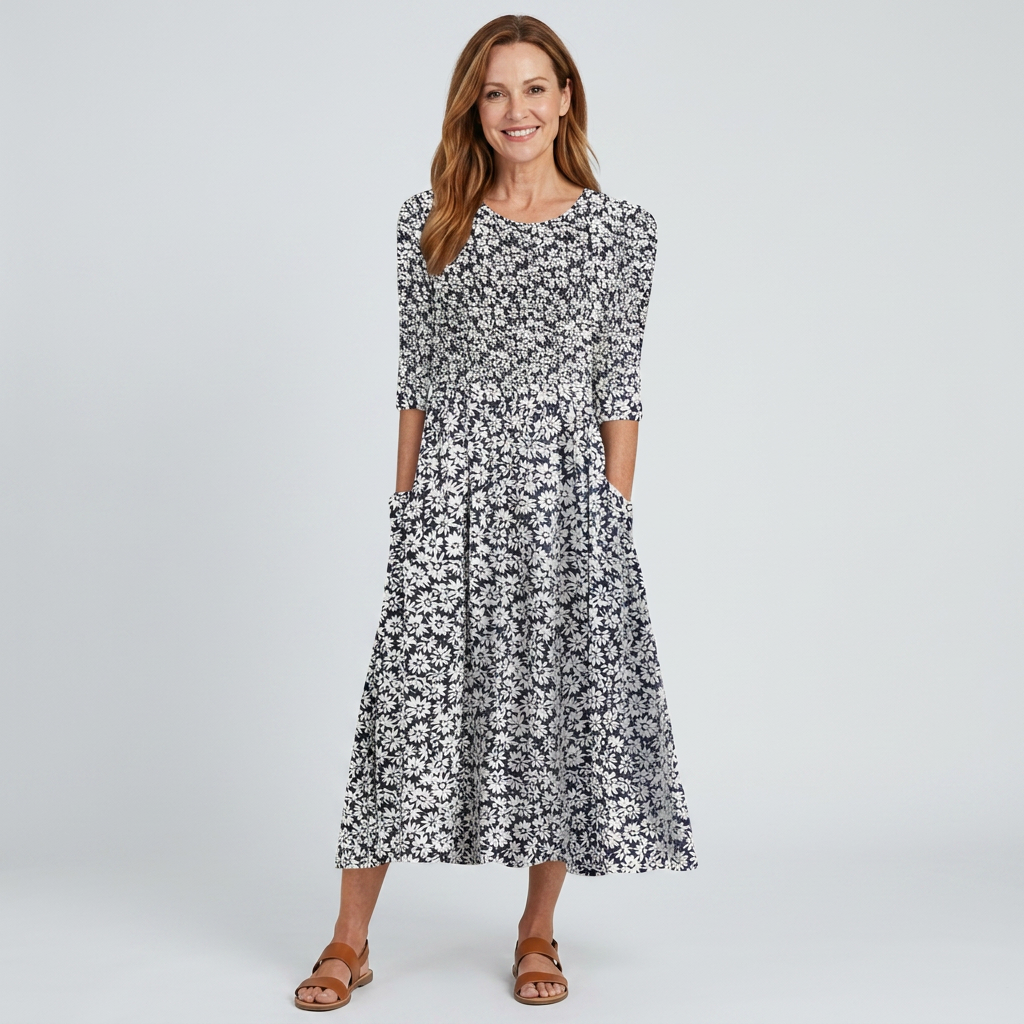Violethia | Elegant Midi Dress