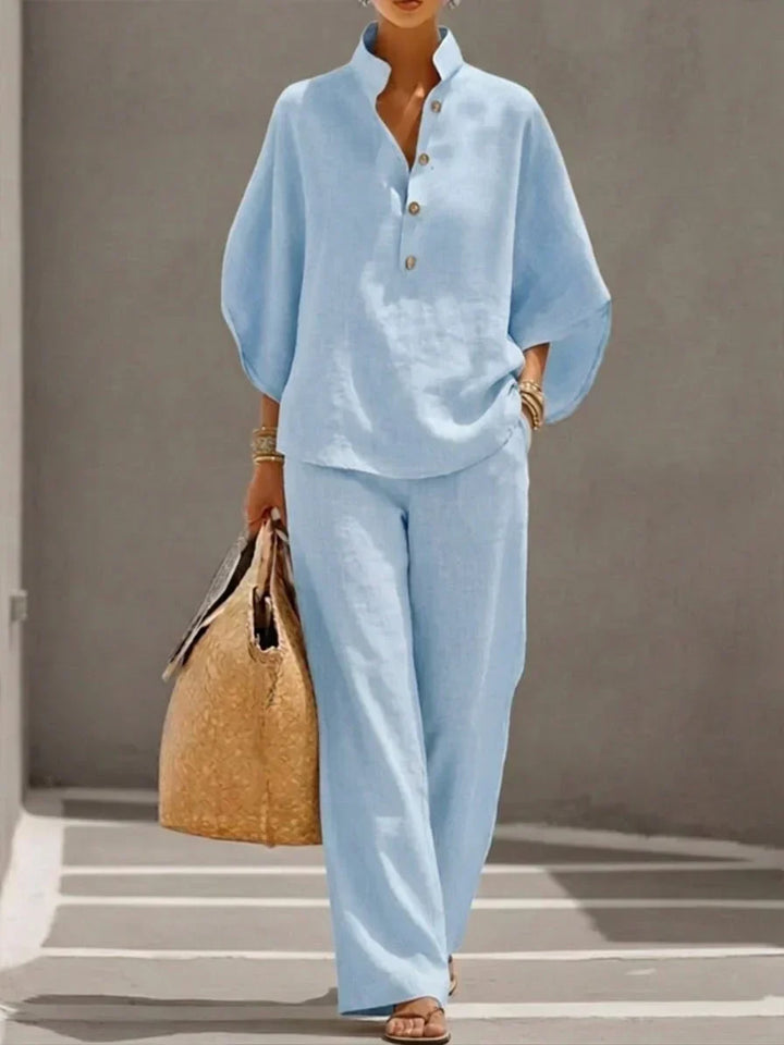 Maribel™ | Set Wide-Leg Linen blend