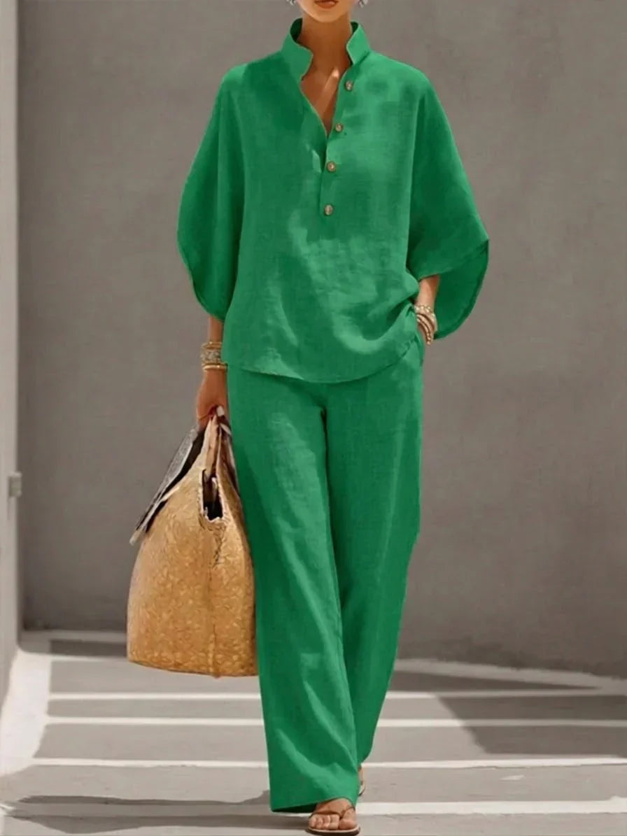 Maribel™ | Set Wide-Leg Linen blend